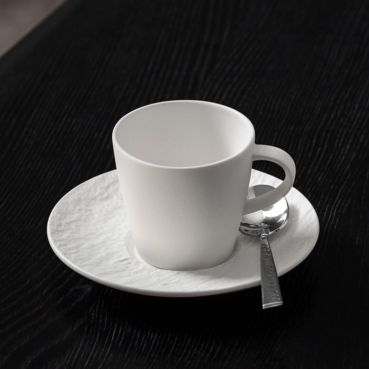 Villeroy und Boch - Manufacture Rock blanc Mokka-/Espressoobertasse, weisse Tasse für Espresso und M