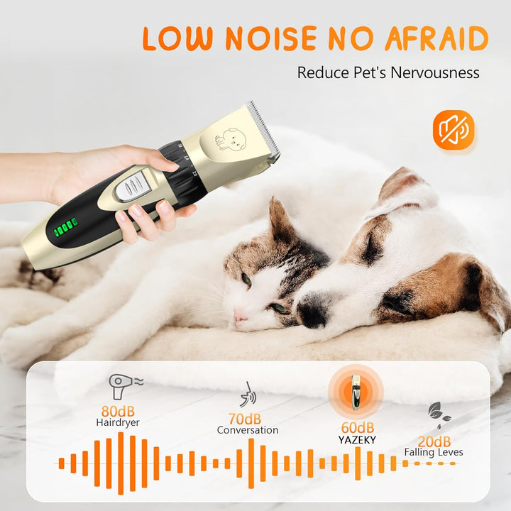 Profi Leise Hundeschermaschine, Schermaschine Hund Katze, tierhaarschneidemaschine set mit 4 Schneid