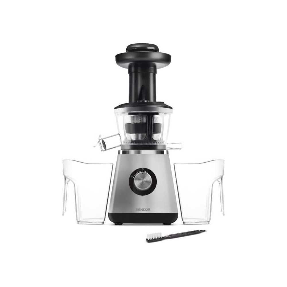 SENCOR SSJ 4041BK, Edelstahl Langsam Drehender Entsafter für Frucht/Gemüsesaft Schwarz, Schwarz
