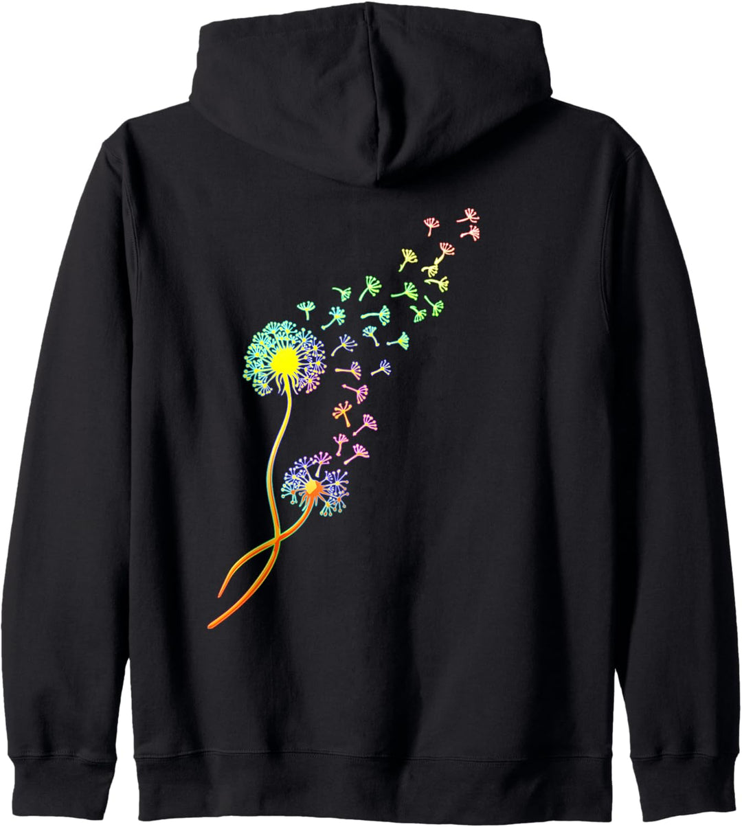 Bunte Pusteblume Löwenzahn Blume Frühling Sommer T-shirt Kapuzenjacke