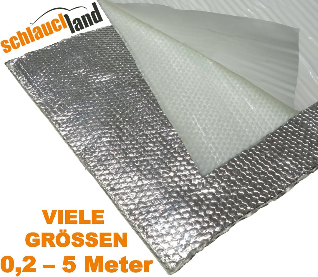 Schlauchland 200x20cm Alu-Fiberglas Hitzeschutzmatte selbstklebend *** Hitzeschutzband Turbo Auspuff
