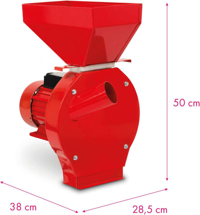 EBERTH Elektrische Getreidemühle mit Starkem 1100 Watt Elektromotor, Durchsatzmenge 240 kg/h, Schrot