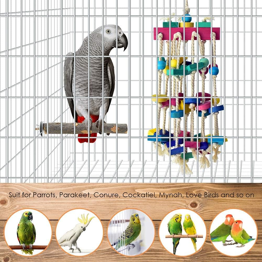 Mehrfarbige Blöcke Vogelspielzeug für Papageien, Vögel, Spielen - Holz Papagei Spielzeug, Vogelkäfig