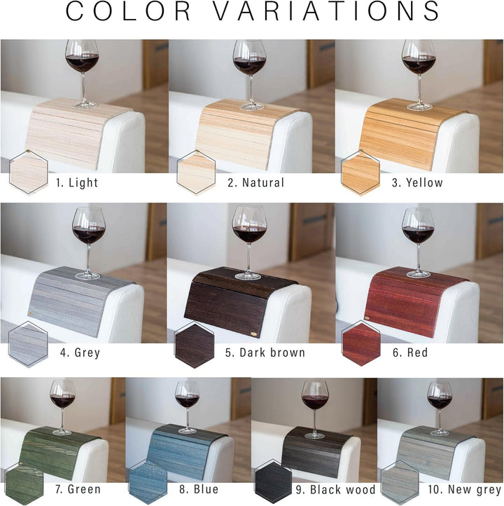 EWART WOODS Armrest Covers Made of Wood, Sofa Shelf, Coaster, Sofa Tray 2. Light Brown, Light Brown