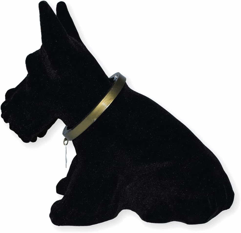 RAKSO Wackel Figur Hund Scottish Terrier Wackelfigur H 22 cm schwarz gross Dekofigur mit Wackelkopf