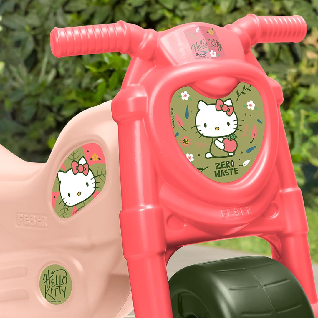 Feber - Hello Kitty Motofeber, Rutscher in Form eines Motorrads mit lustigen Hello Kitty-Aufklebern,