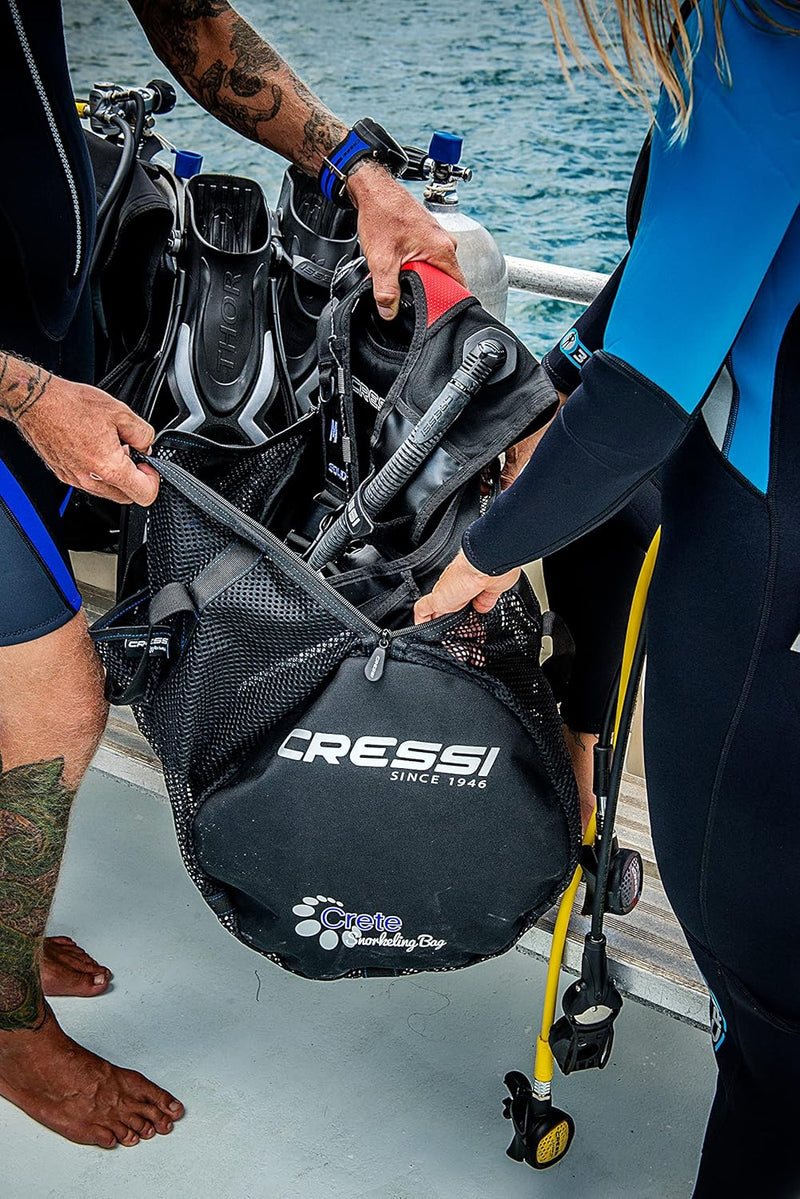 Cressi Crete Snorkeling Bag Schwimmausrüstung Netztasche Einheitsgrösse Blau, Einheitsgrösse Blau