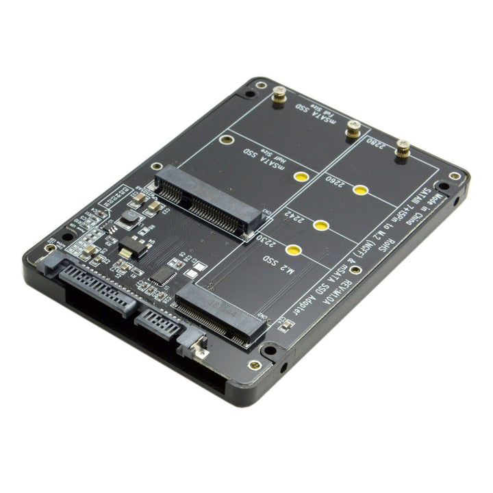 Cablecc 2-in-1-Kombo M.2 NGFF B-Schlüssel & mSATA SSD zu SATA 3.0 Adapter-Konverter, Gehäuse. ohne S