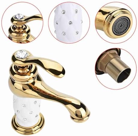 Wasserhahn Messing mit Diamant Heisses Kaltes Wasserhahn Waschbecken Ersatzteil für Badezimmer Küche