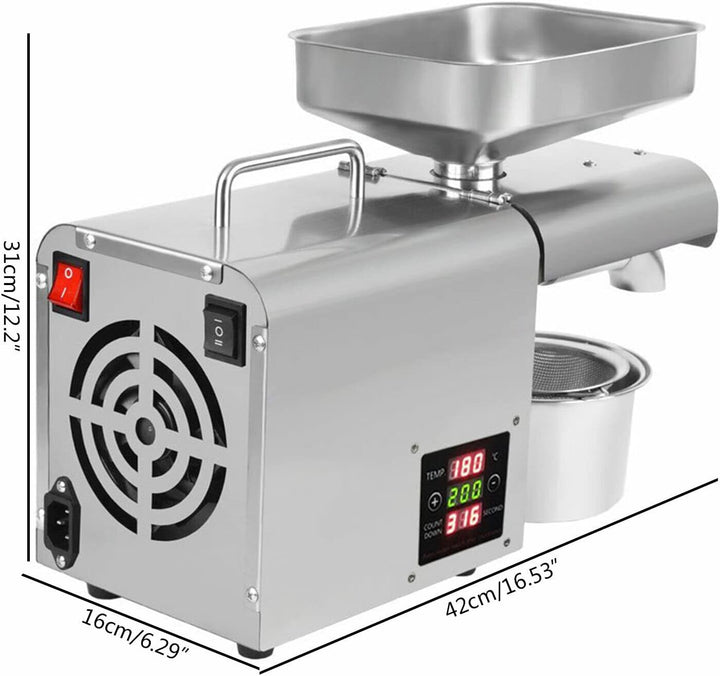 610W Automatische Ölpresse Maschine,50-250℃ Öl Pressmaschine Elektrische Ölmühle Edelstahl Heiss Ölp