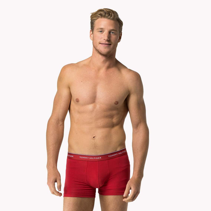 Tommy Hilfiger Herren 3er Pack Boxershorts Trunks Unterwäsche L Weiss, Tango, Peacoat, Schwarz, L We