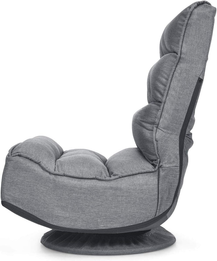 COSTWAY Bodenstuhl 360°drehbar, Bodensessel mit 5-Fach Verstellbarer Rückenlehne, Game Sessel gepols