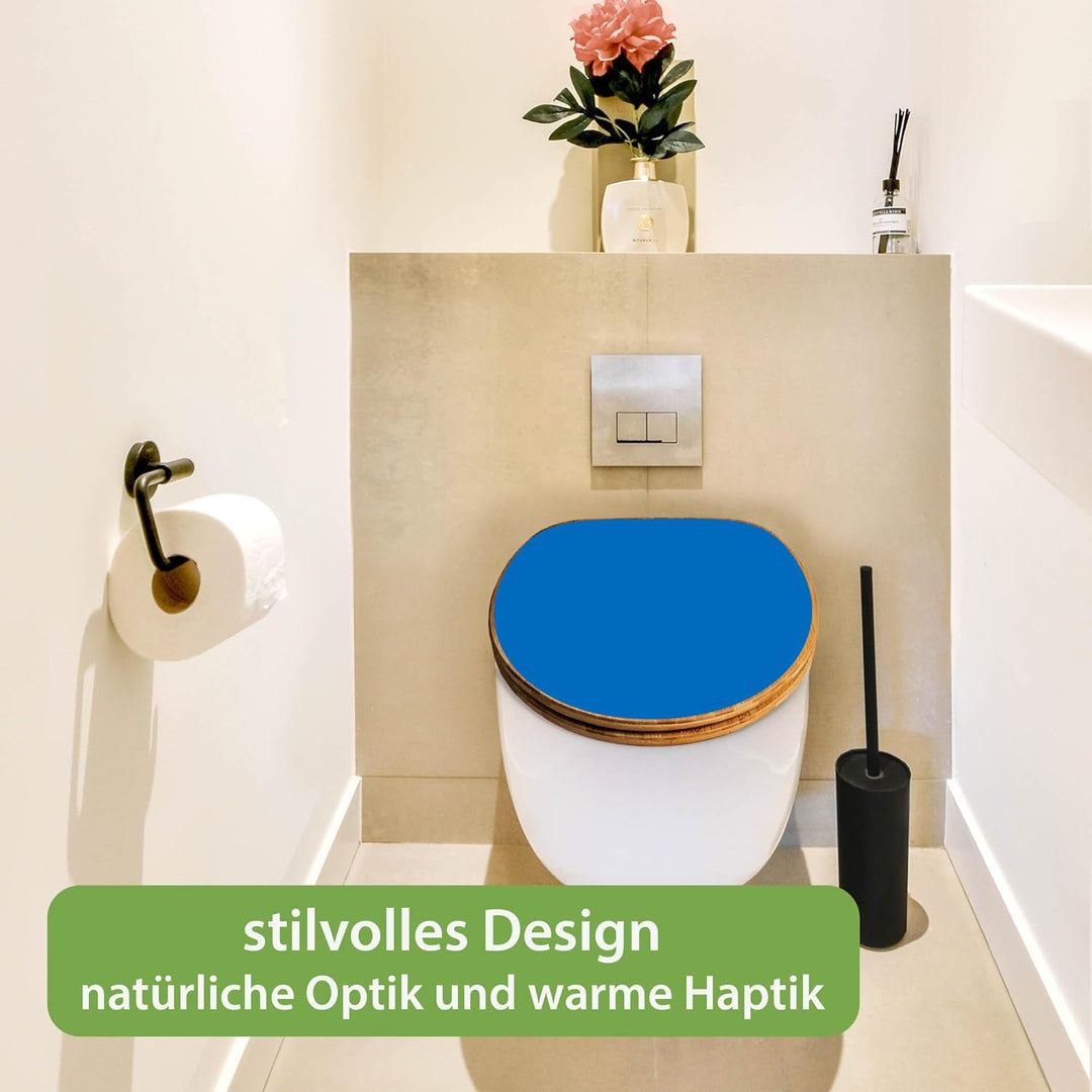 banjado Design WC Sitz Bambus Absenkautomatik 45,8x37,5cm - Toilettendeckel mit Absenkautomatik Holz