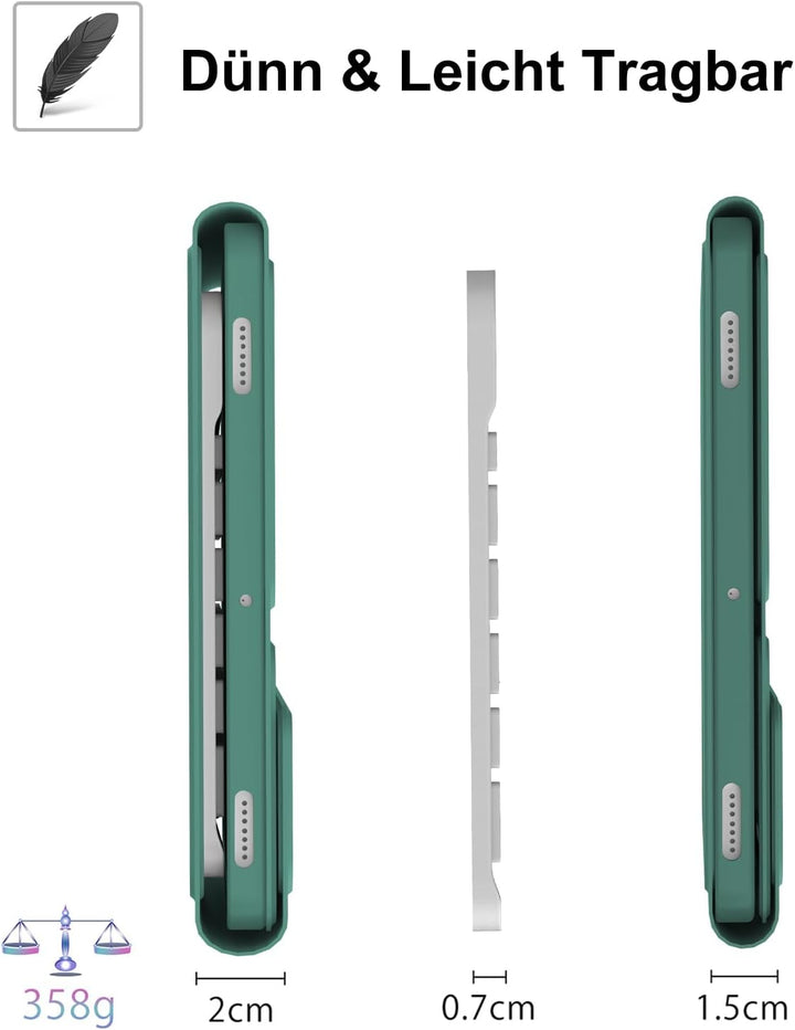 Hülle mit Tastatur für Samsung Galaxy Tab A9 Plus 11 Zoll 2023, QWERTZ Deutsche Magnetisch Abnehmbar