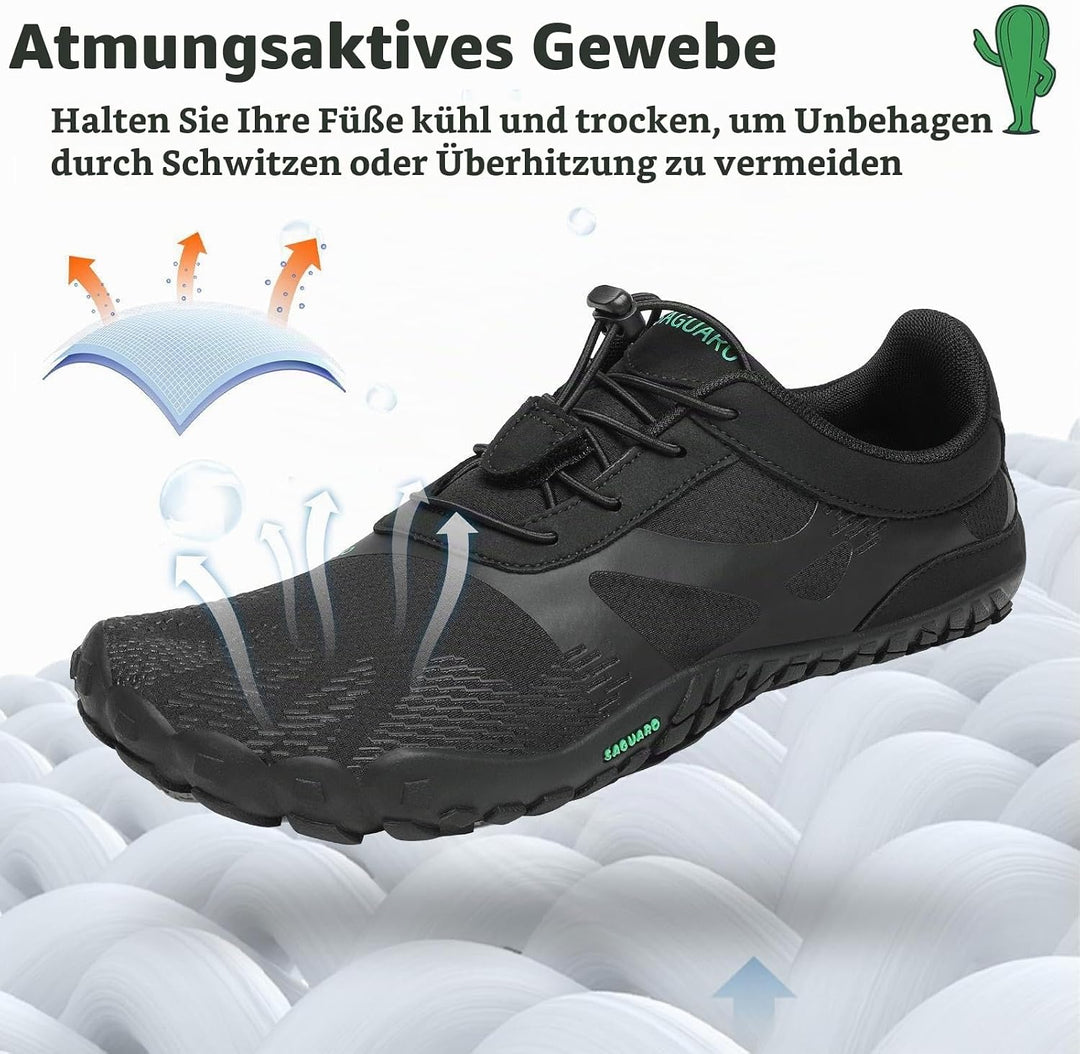 SAGUARO Unisex Barfussschuhe Leicht rutschfest Traillaufschuhe für Outdoor &amp; Indoor 36 EU Dunkles Sc