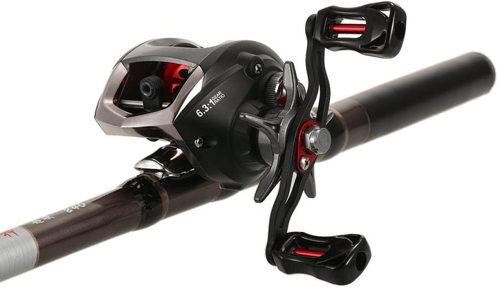 Lixada Baitcasting Angelrolle Baitcaster Rolle mit Magnetischem Bremssystem und Korrosionsbeständige