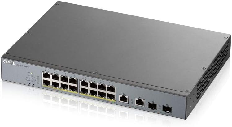 Zyxel Gigabit Smart-Managed PoE+ Switch mit 16 Ports, einem Budget von 250 W und zwei Gigabit-Combo-