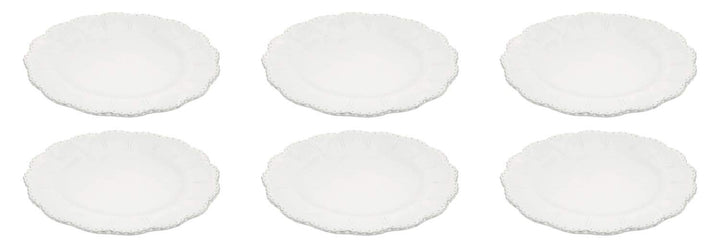 CREAFLOR HOME 6er Set Speiseteller Essteller Italica PALLINI D 28cm weiss Keramik Virginia Casa