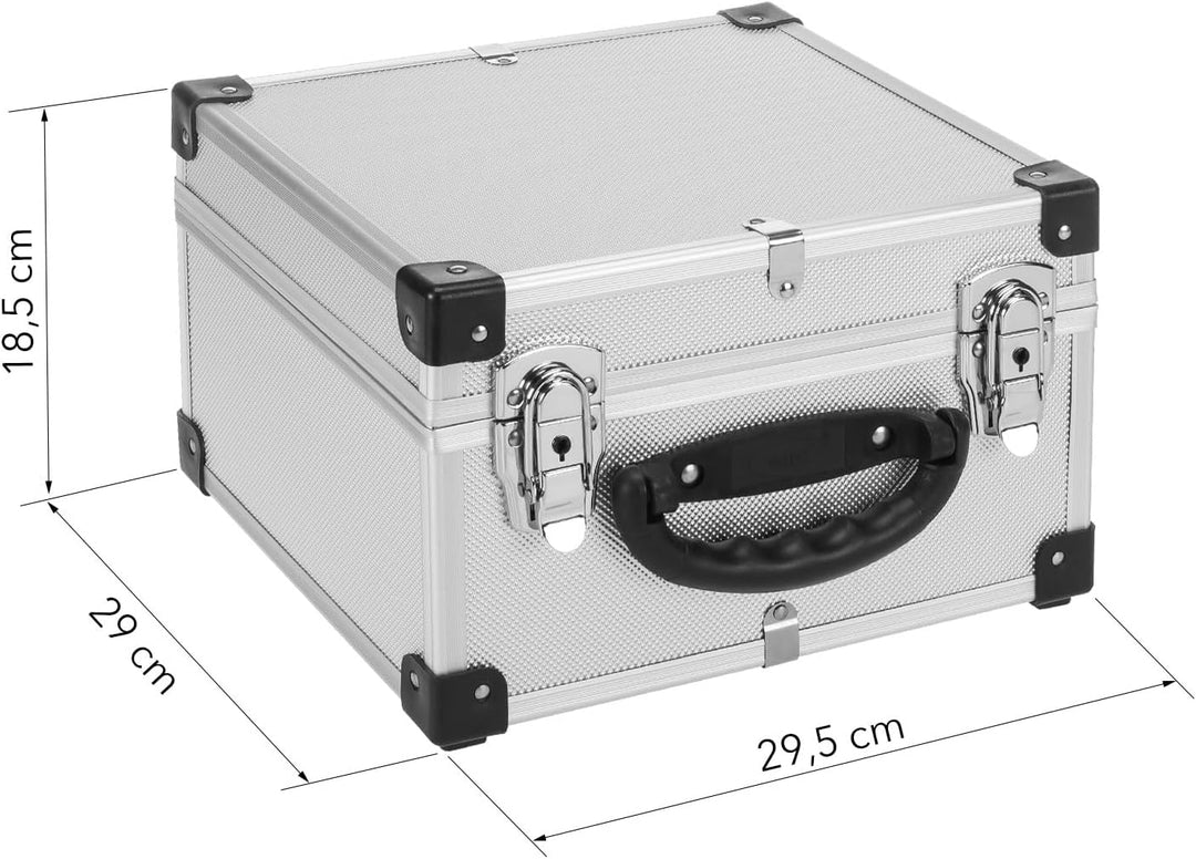 CD Koffer für 40 Standard CD Cases - 29,5 x 29 x 18,5 cm - Silber 40 CD's silber, 40 CD's silber