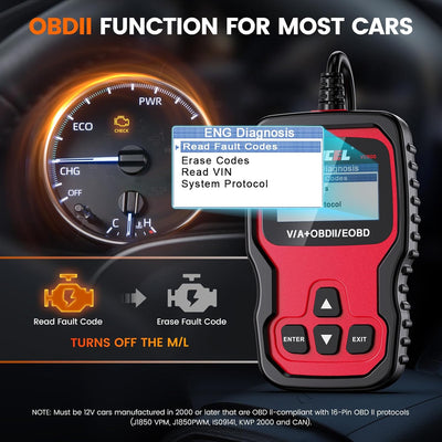 Ancel VD500 OBD2 Diagnosegerät Fehlercodes Auslesen und Löschen Motor EPB ABS SRS OBD Öl TPS Zurücks