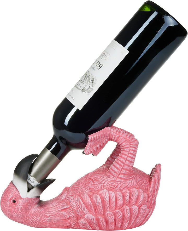 BRUBAKER Weinflaschenhalter durstiger Flamingo - Flaschenhalter Trinkende Tiere - Flaschenständer lu