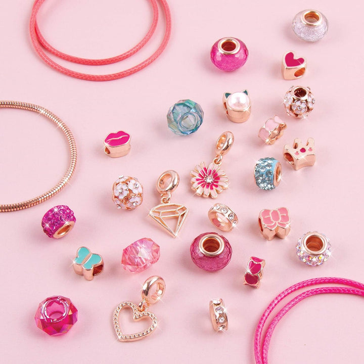 Make It Real Rosa Freundschaftsband-Set mit Halo-Anhängern und Perlen! - Kinderschmuck - Geschenke f