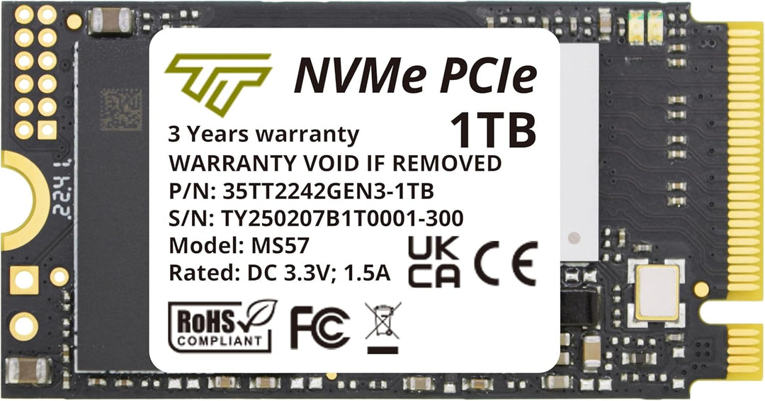 Timetec 1TB M.2 2242 SSD NVMe PCIe Gen3x4 3D NAND TLC Lese-/Schreibgeschwindigkeit bis zu 2.100/1.60