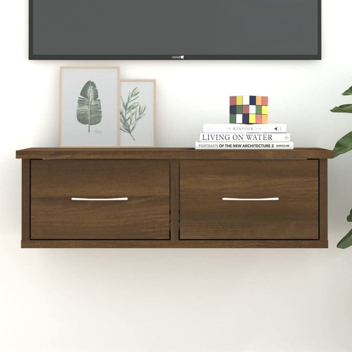 FIRBNUS 60x26x18,5 cm Regal Wand Schubladenregal Wandregal Wohnzimmer Wandregale Hängeregal Schweber