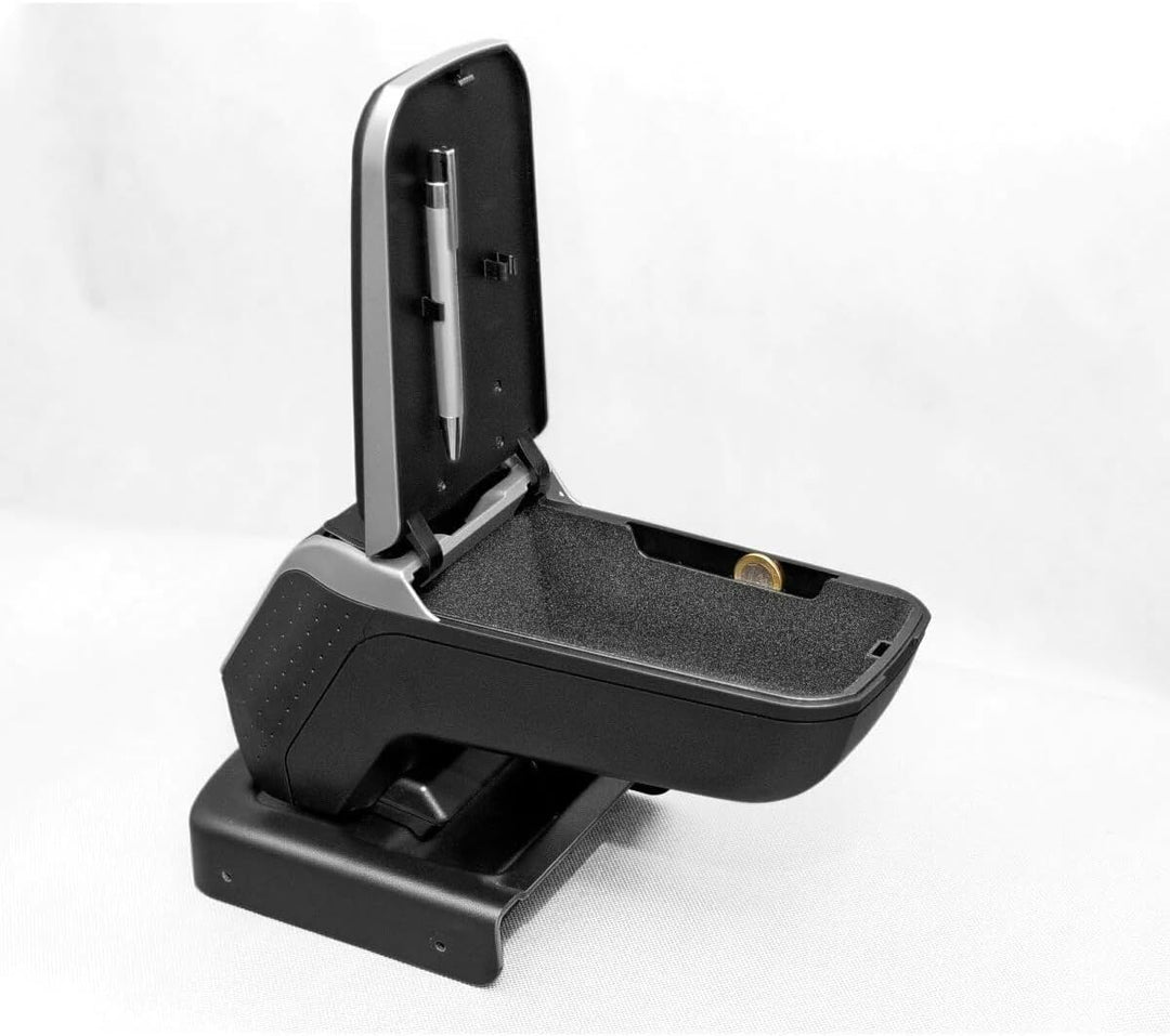 RATI ARMSTER 2 Apoyabrazos Específico Negro/Gris para Mazda 2 IV (2015-), con compartimento de Almac