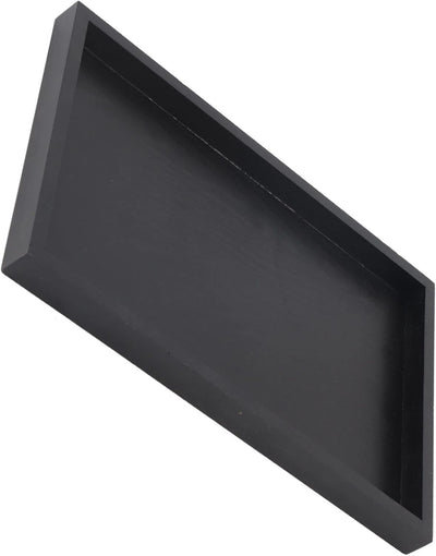 Raguso Rechteckform Tablett Schwarz Massivholz Tee Tablett Kaffee Snack Essen Mahlzeiten Mehrzweck-S