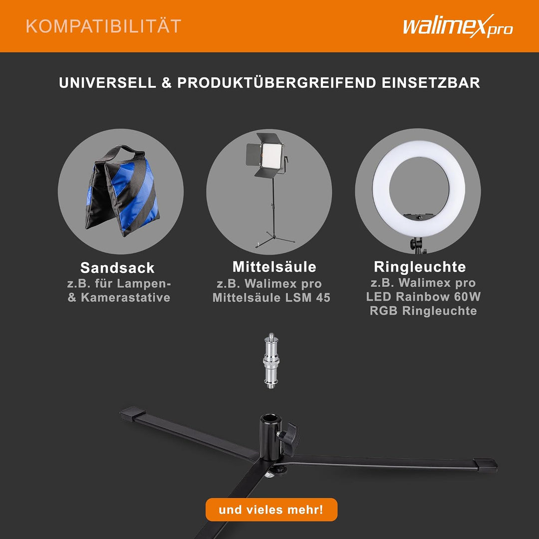 Walimex pro Bodenstativ Lampenstativ 15cm - Kompaktes leichtes Boden Lampen und Lichtstativ Tischsta
