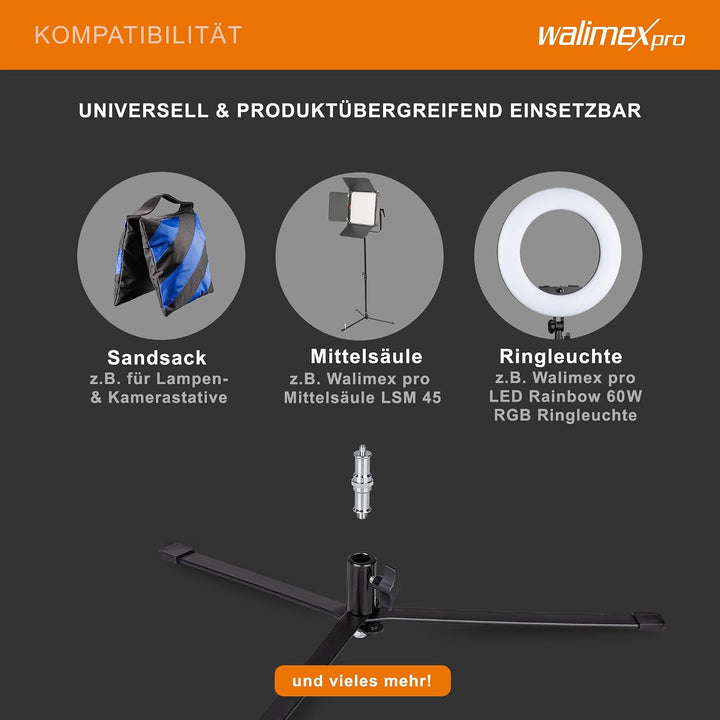 Walimex pro Bodenstativ Lampenstativ 15cm - Kompaktes leichtes Boden Lampen und Lichtstativ Tischsta