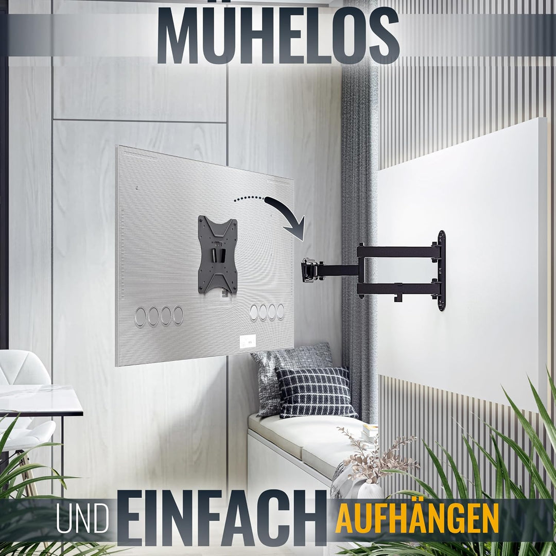 RICOO TV Wandhalterung Schwenkbar Fernseher Halterung Schwenkarm für 32-55 Zoll Fernsehhalterung für