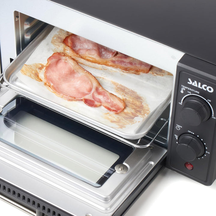 Salco Mini-Backofen | 9 Liter Kapazität | 700W | Mit Timer & Abschaltautomatik | 100-230°C | Grillen