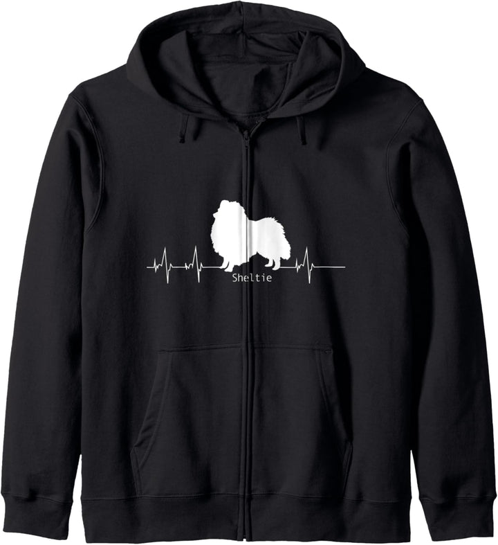 Sheltie Herzschlag Hunde Design - Sheltie Geschenk Kapuzenjacke