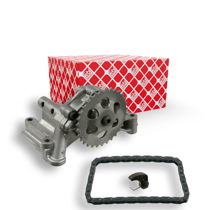 febi bilstein 33751 Ölpumpensatz mit Kettenrad, Kette und Gleitschiene , 1 Stück