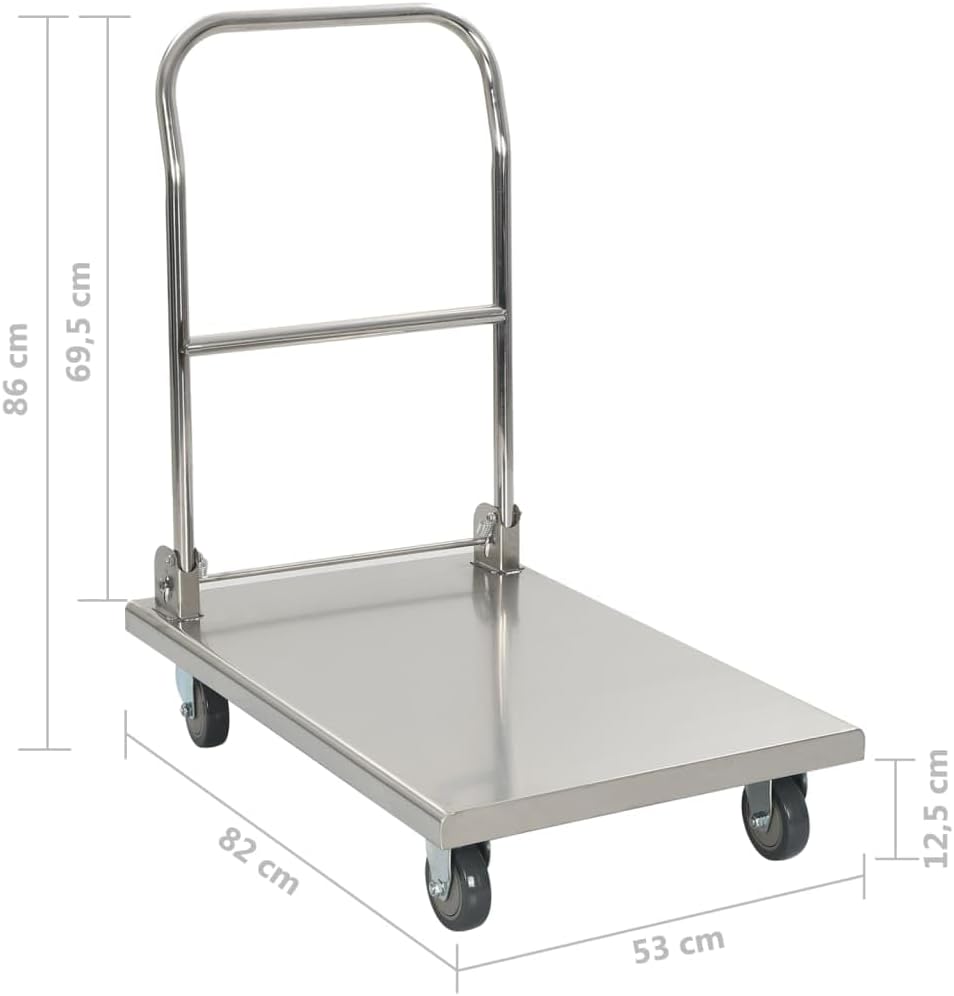 vidaXL Plattformwagen Transportwagen Handwagen Sackkarre Lagerwagen Transportkarre Klappwagen 82x53x