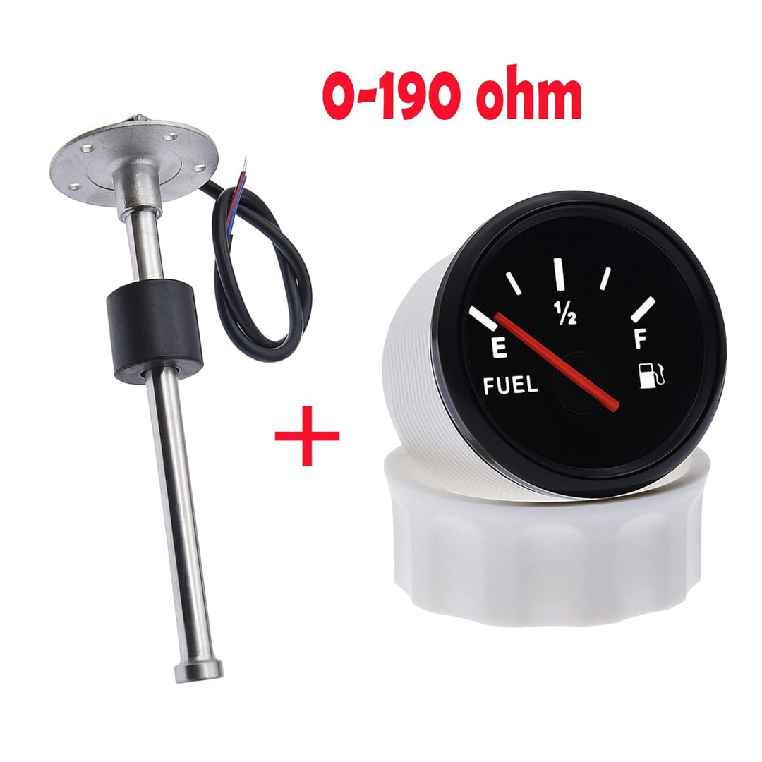 Kraftstoffstandsanzeige mit Kraftstoffstandssensor, 0–190 Ohm rote Hintergrundbeleuchtung Tankuhr mi