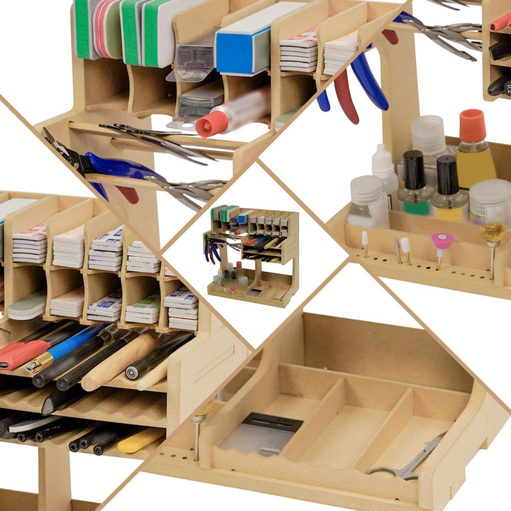 Bucasso Hölzern Modell Farbregal Organizer Farbständer, Bastel-Farbregal MDF-Material, Model Tools R
