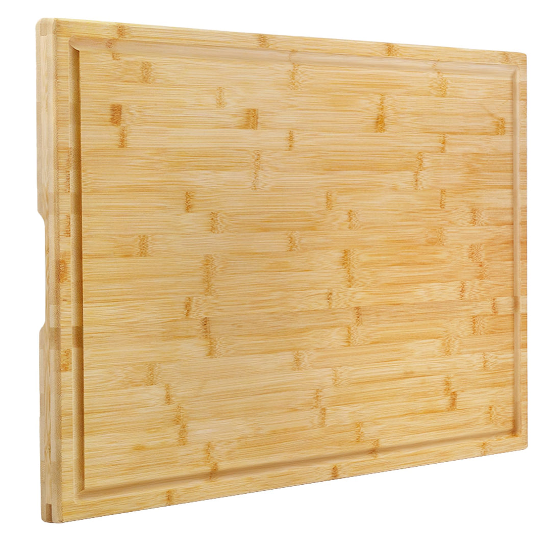Utoplike Extra grosses Schneidebrett 76.2 x 50.7 x 2.5cm, Bambus-Schneidebretter für Küche, XL Big B