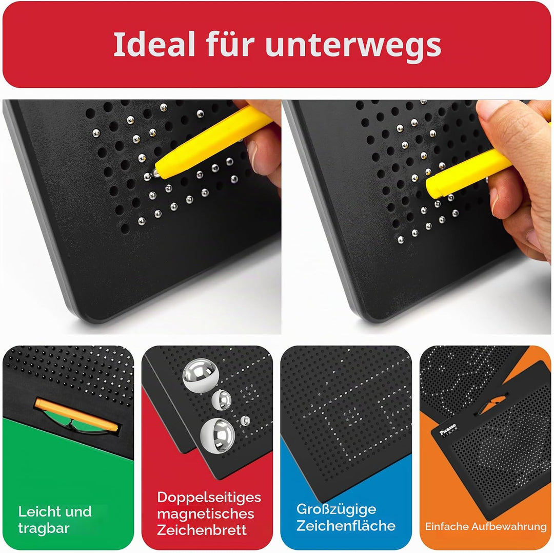 PicassoTiles 2-in-1 doppelseitiges magnetisches Zeichenbrett Kleinbuchstaben und Freestyle-Schreible