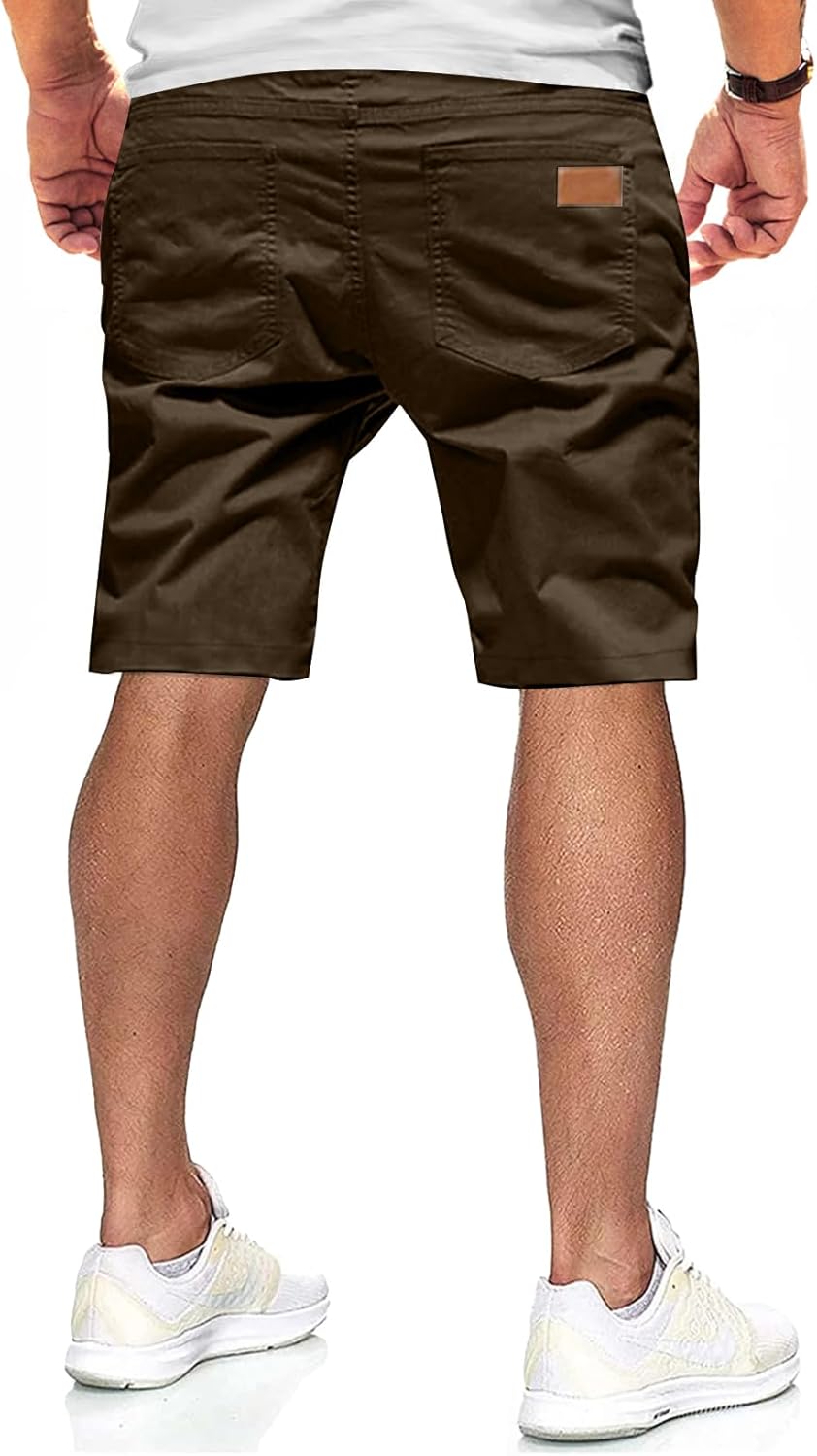 JMIERR Kurze Hosen Herren Shorts Herren Sommer Chino Baumwolle Elastische Taille mit Taschen S G Bra