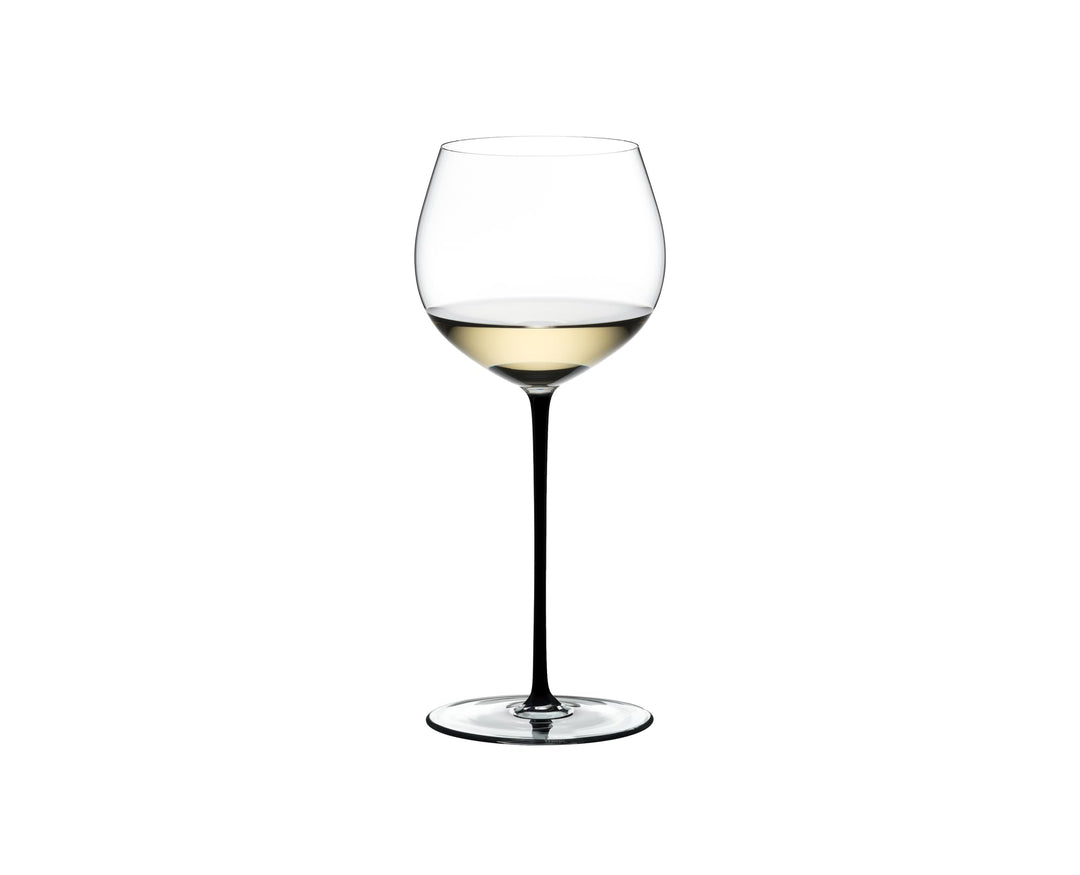 Riedel Fatto A Mano Old World Weinglas im Eichenfass gereifter Chardonnay (Oaked Chardonnay) schwarz