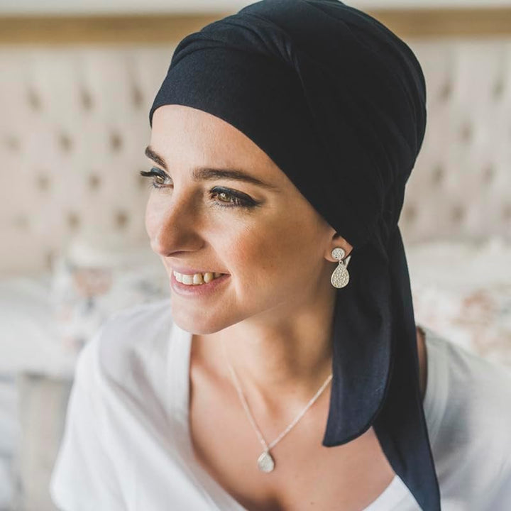 CAREBELL Smooth Onkologe Mütze aus Bambus für Chemotherapie oder Alopezie Marineblau, Marineblau