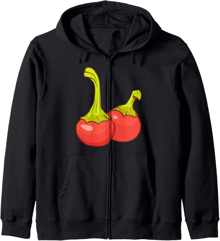 Scharfe Chili Capsicum Chilischote Peperoni Gewürz Gemüse Kapuzenjacke