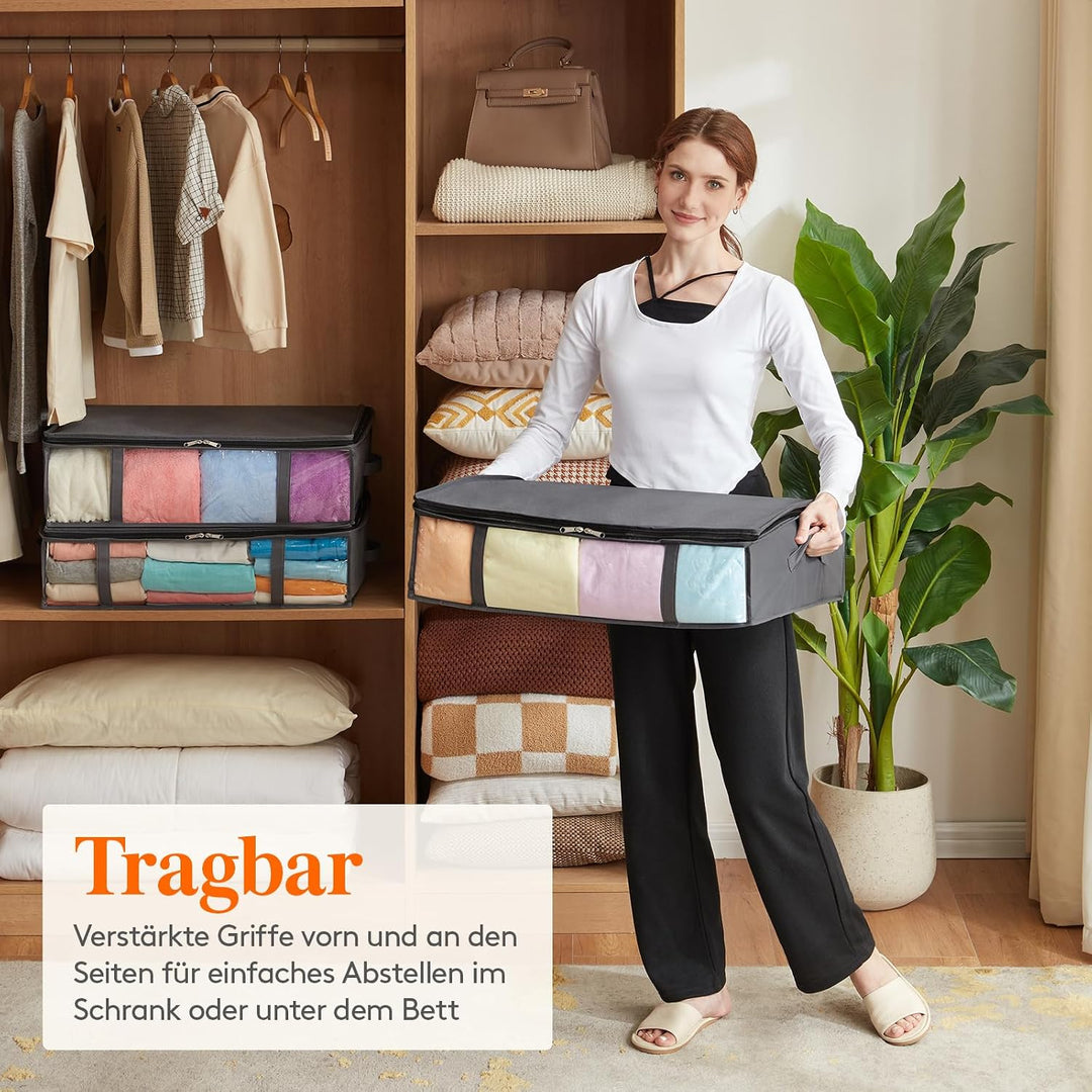 Lifewit 8 Stück 40L Unterbett Aufbewahrungsbox, Faltbare Unterbettkommode Aufbewahrungstasche Storag