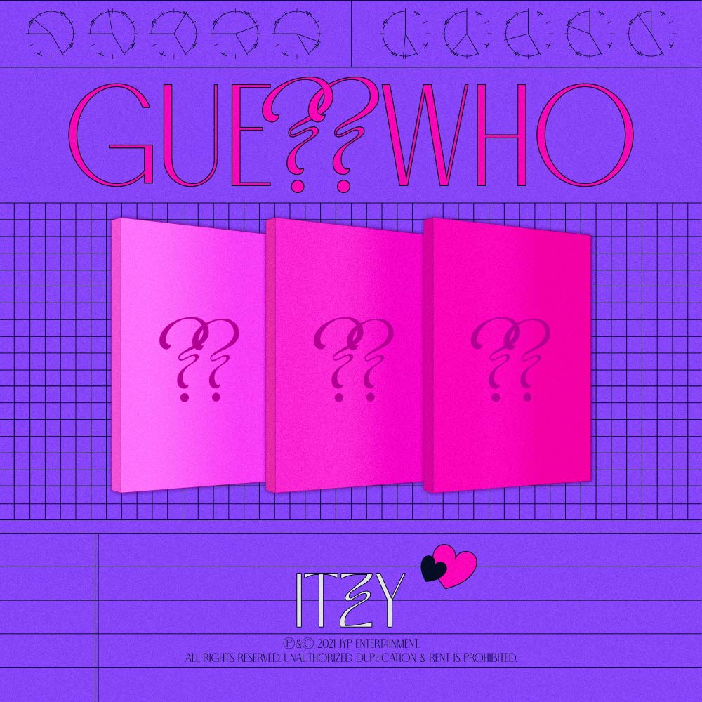 ITZY - GUESS WHO Album+Pre-Order Benefit+Folded Poster+Extra Photocards Set (NIGHT ver.), Night Ver.