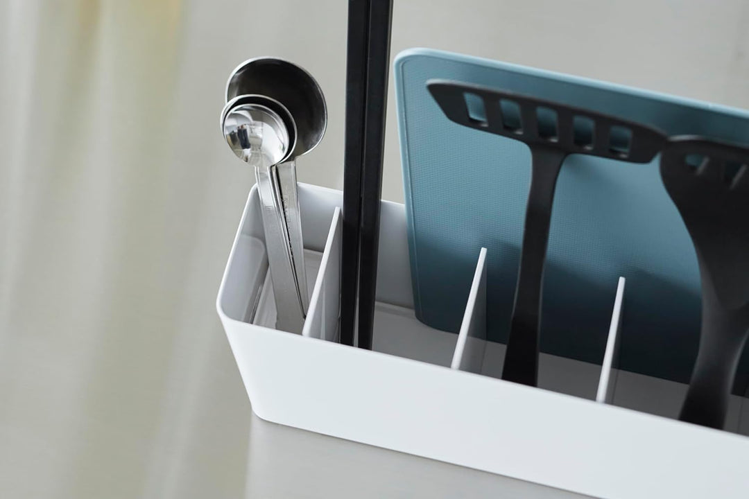 Yamazaki 8146 TOWER Organizer für Küchenzubehör, Stainless Steel, weiss