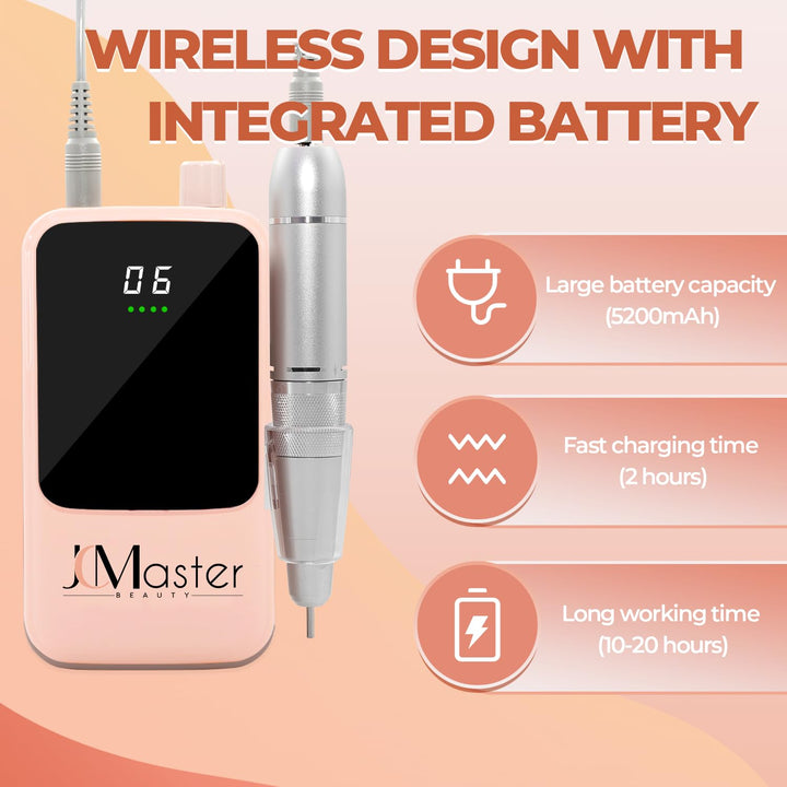 Nagelfräser JCMaster Profi, Fräser Nägel 35.000 U/Min, tragbare Elektrische Nagelfeile für Gelnägel