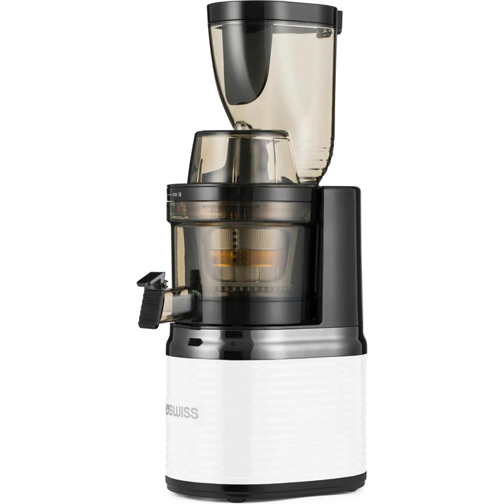 4Swiss Entsafter Saftpresse Elektrisch für Gemüse Obst Slow Juicer Machine mit Einfüllschacht - Kalt